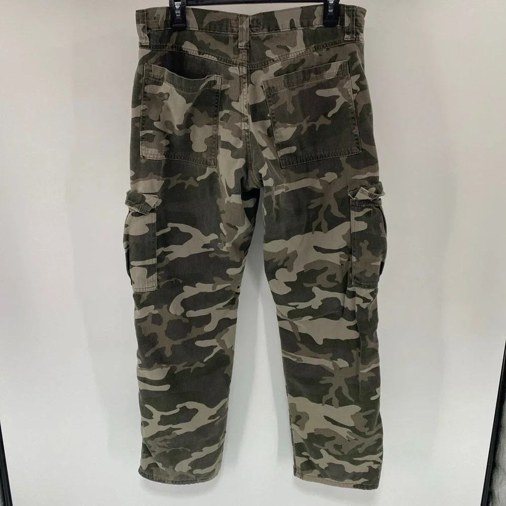 Wrangler‎ Cargo Pants Mens Tag 32x32 Fits 33x29 Camo Fleece Lined Relaxed Rugged